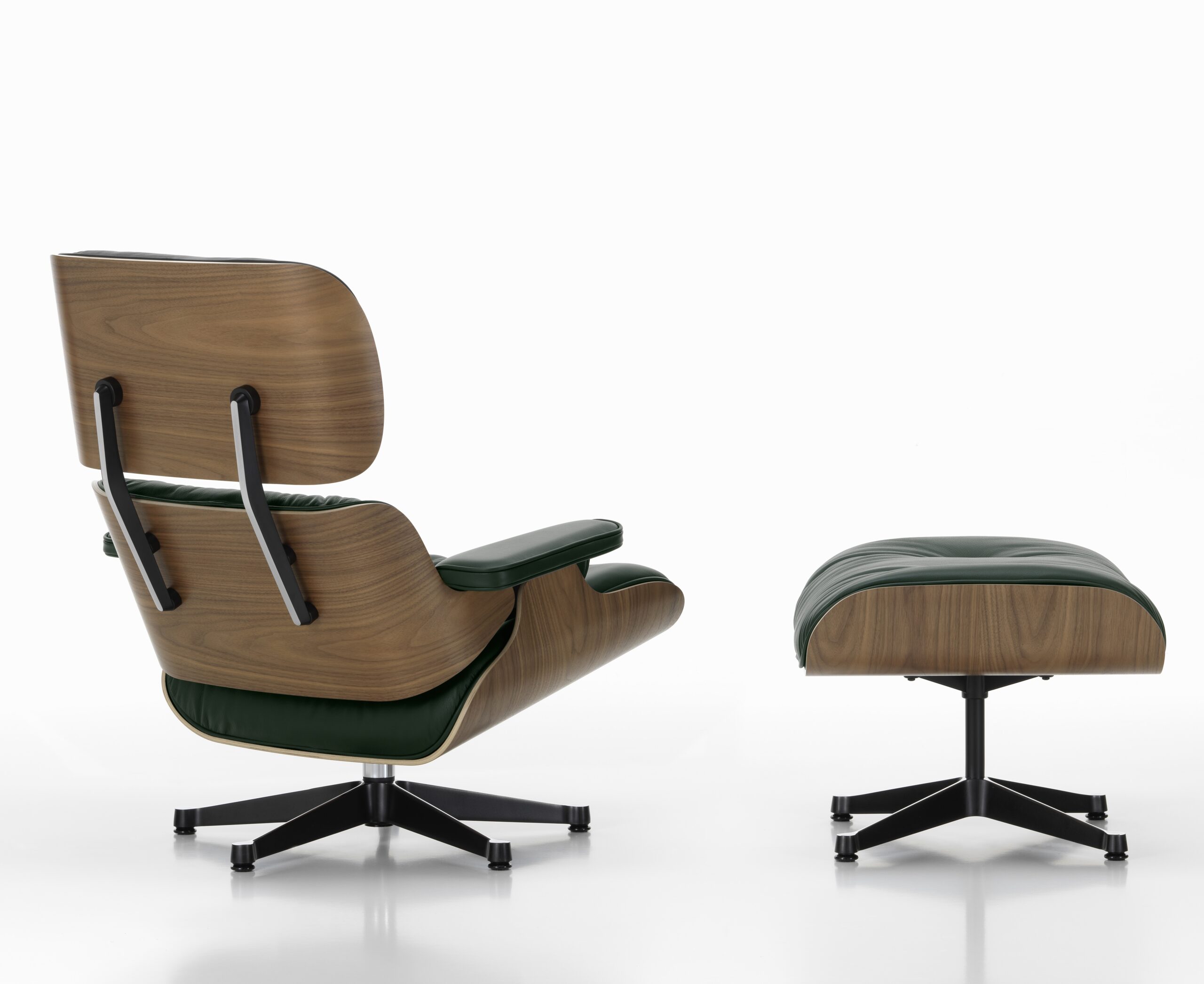 Vitra Eames Lounge Chair and Ottoman Walnut Natural Lacquer Finish