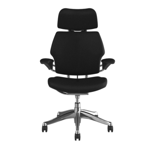 Humanscale freedom chair black leather front