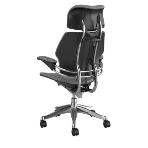 humanscale freedom polished frame grey fabric