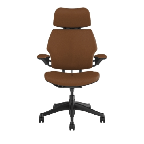 humanscale saddle brown leather chair