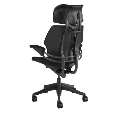 humanscale freedom Ticino black leather rear