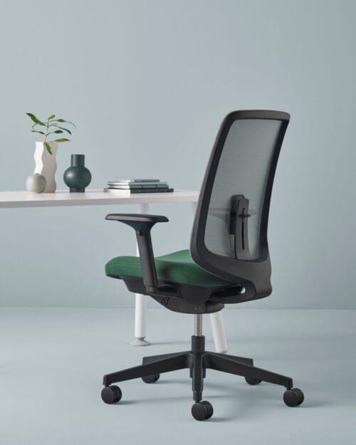 herman miller Verus chair with green seat