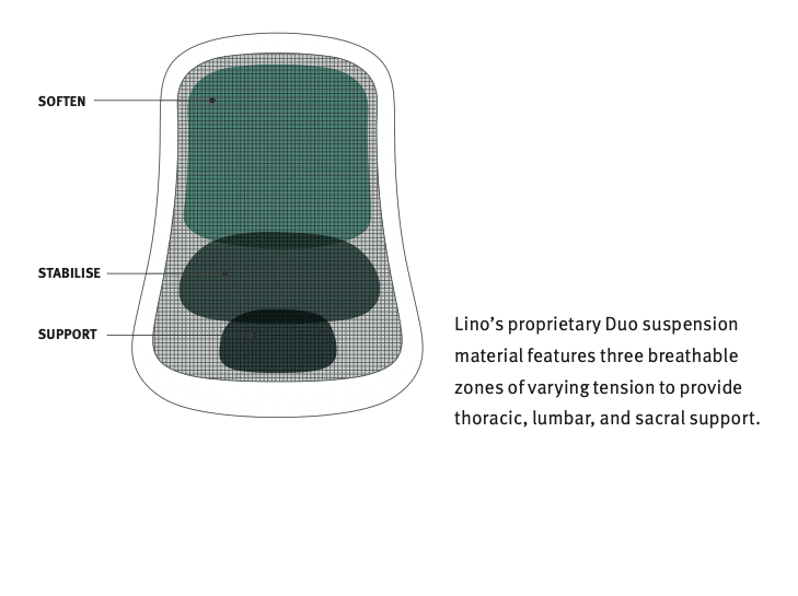 Shows Lino chair back support