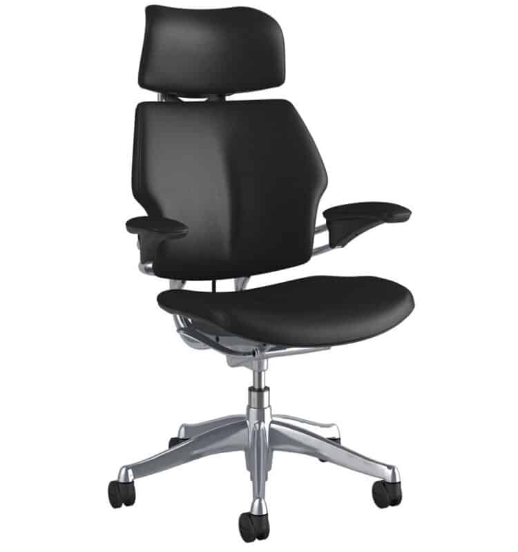 humanscale freedom chair ticino obsidian black leather