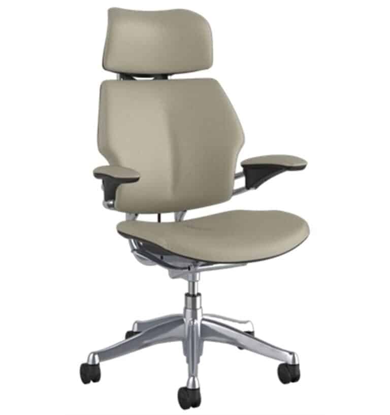 Humanscale Freedom Chair with Headrest in Pebble leather