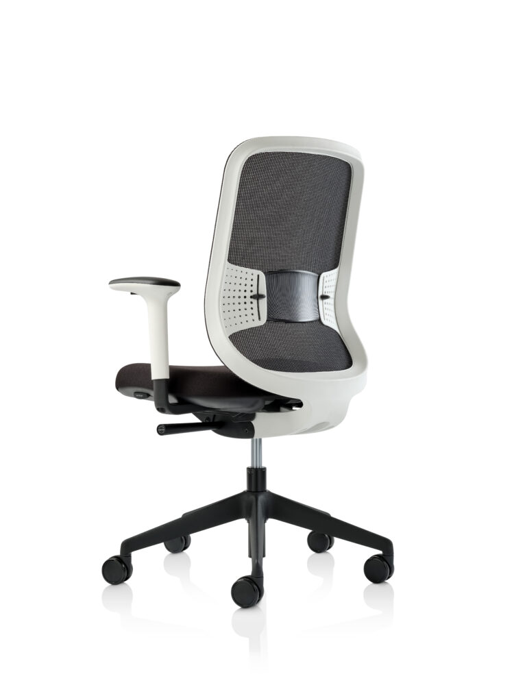 Orangebox Do Better White Frame Black Mesh Back Black Fabric Seat