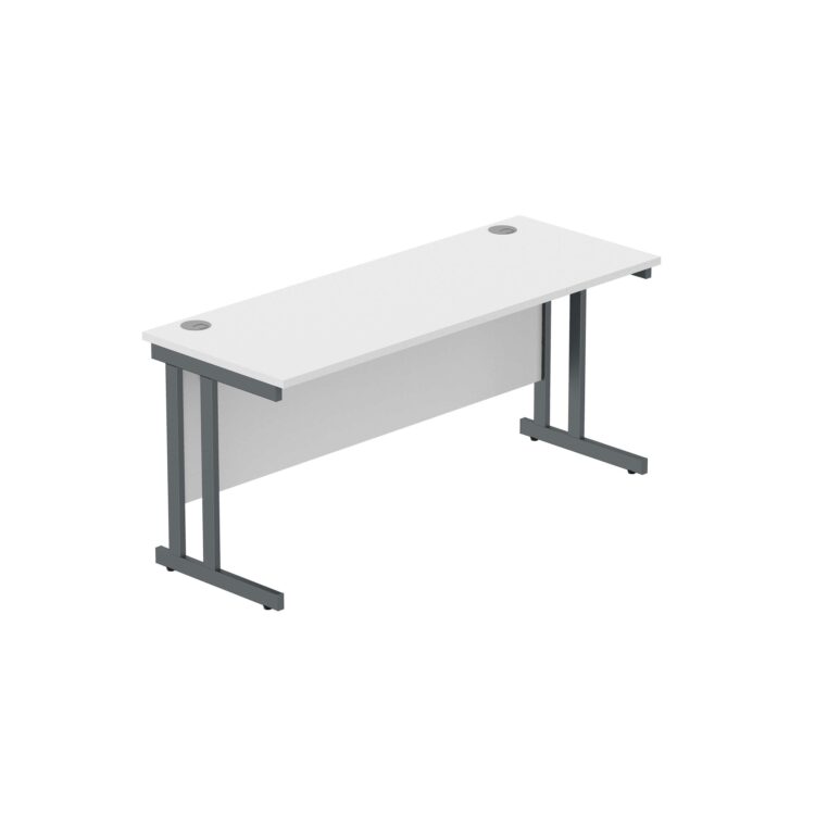 Office Rectangular Desk with Steel Double Upright Cantilever Frame (FSC)