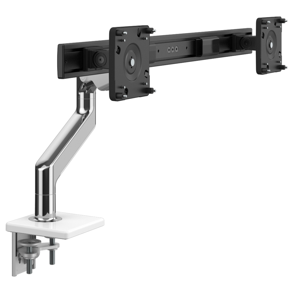 New Humanscale M8 Pro Monitor Arm for Two Monitors White Polished