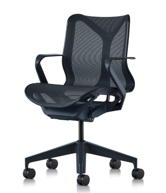 Herman Miller Cosm Low Back, Fixed Arms, Nightfall Blue