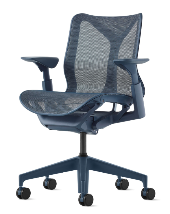 Herman Miller Cosm Low Back, Adjustable Arms, Nightfall Blue