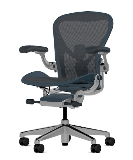 Herman Miller Aeron Nightfall Blue Size C Polished